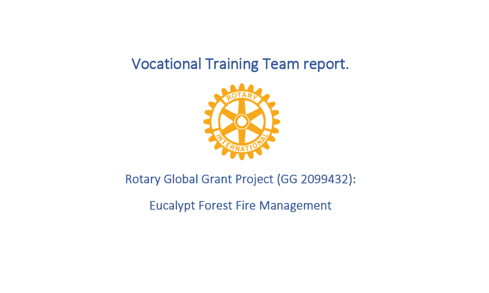 Eucalypt Forest Fire Management - Vocational Training Team report